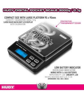 HUDY PROFFESIONAL DIGITAL POCKET SCALE 3000g/0.1g - HUDY