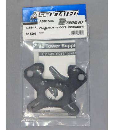 RC8B4 FRONT SHOCK TOWER BLACK ALUMINUM - V2 - ASSOCIATED