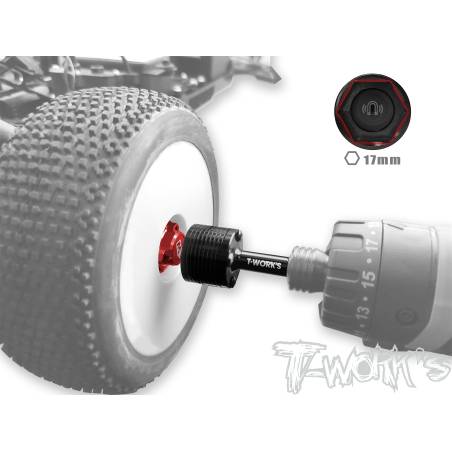 17mm Alum. Magnetic Nut Driver Attachment  - TWORKS