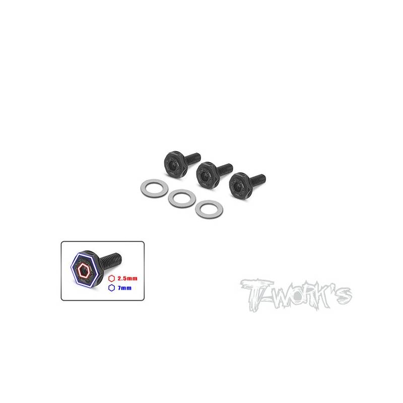 Steel Low Profile Clutch Screw 3pcs. - TW-TG-073 Steel Low Profile Clutch Screw 3pcs. - TW-TG-073