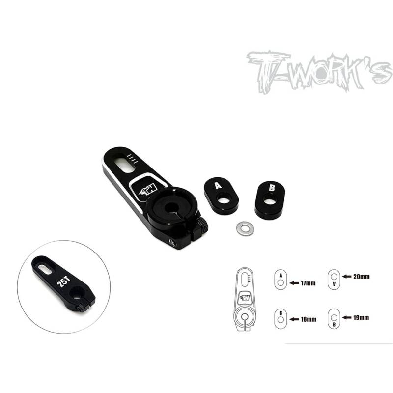 Adjustable 7075-T6 Alum. Clamping 25T Servo Horn - TW-TA-137-25 Adjustable 7075-T6 Alum. Clamping 25T Servo Horn - TW-TA-137-25