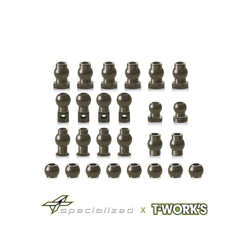 Tworks Hard Coated Aluminium ball set for Mayako MX8 (26 pcs) Tworks Hard Coated Aluminium ball set for Mayako MX8 (26 pcs)