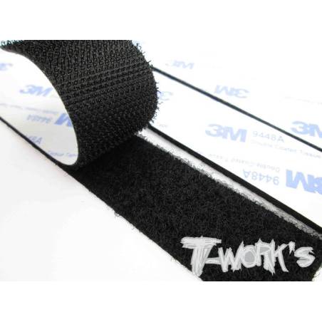 Black Adhesive Velcro Tape 25mm x 150mm (3pcs.)  - TWORKS