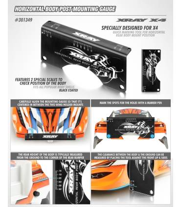 X4 HORIZONTAL BODY POST MOUNTING GAUGE - XRAY - 301349