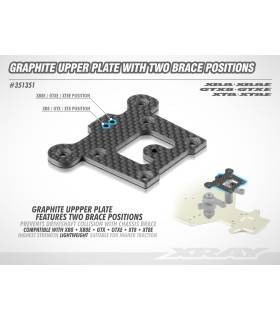 GRAPHITE UPPER PLATE WITH TWO BRACE POSITIONS - XRAY