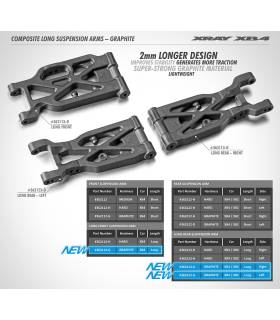 LONG SUSPENSION ARM FRONT LOWER - GRAPHITE - XRAY - 362113-G