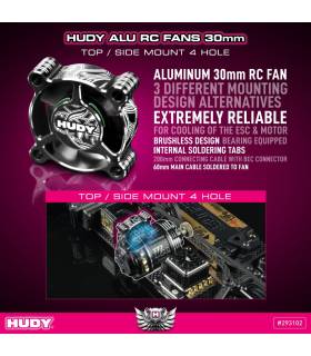 HUDY ALU RC FAN 30MM - TOP/SIDE MOUNT 4 HOLE - HUDY - 293102