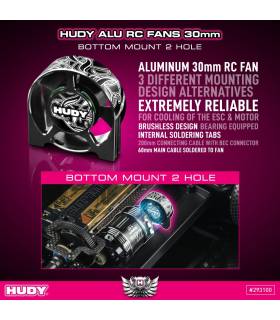 HUDY ALU RC FAN 30MM - BOTTOM MOUNT 2 HOLE - HUDY - 293100