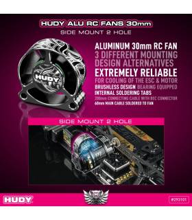 HUDY ALU RC FAN 30MM - SIDE MOUNT 2 HOLE - HUDY - 293101