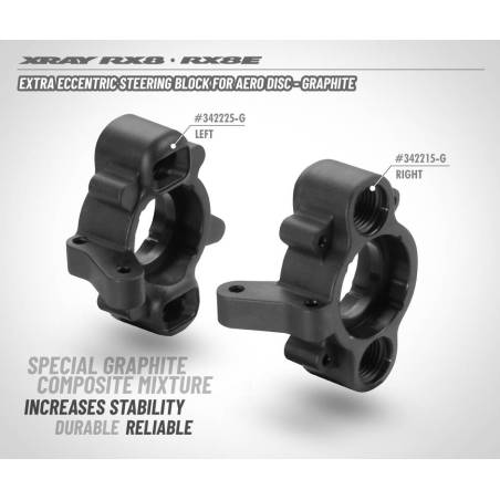 ECCENTRIC STEERING BLOCK AERO DISC RIGHT - GRAPHITE - XRAY