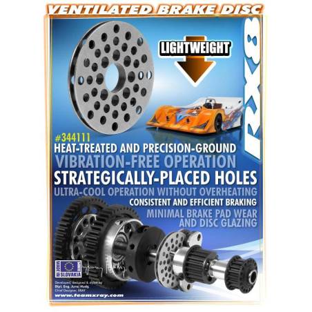 VENTILATED BRAKE DISC - PRECISION-GROUND - LIGHTWEIGHT - XRAY