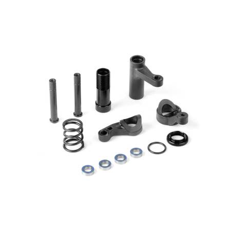 SERVO SAVER CHASSIS LOCK & HARD SPRING GRAPHITE - SET - XRAY