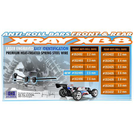 XB8 FRONT ANTI-ROLL BAR 2.5MM - XRAY