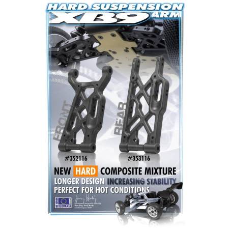 COMPOSITE REAR LOWER SUSPENSION ARM - HARD - XRAY