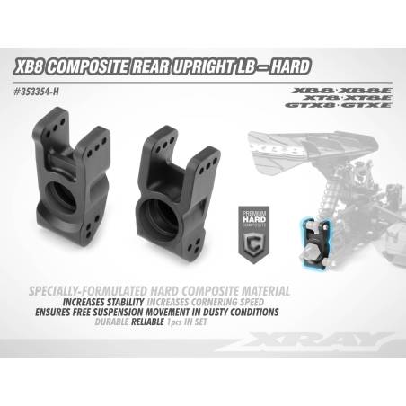 XB8 COMPOSITE REAR UPRIGHT LB - HARD - XRAY - 353354-H