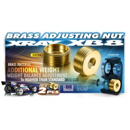 BRASS ADJUSTING NUT M15x1 (2) - 357253 - XRAY