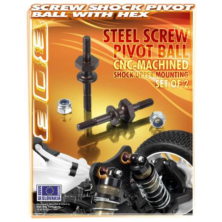 STEEL SCREW SHOCK PIVOT BALL WITH HEX (2) - XRAY