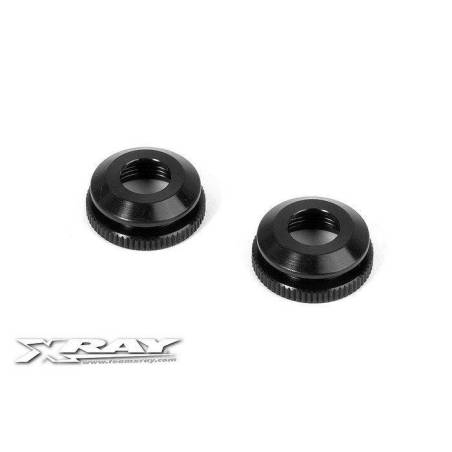 ALU SHOCK BODY NUT FOR SHOCK BOOT (2) - XRAY