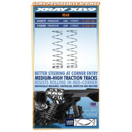 XRAY LONG PROGRESSIVE SPRINGS - MEDIUM - 3 STRIPES - V2 (2) - XRAY