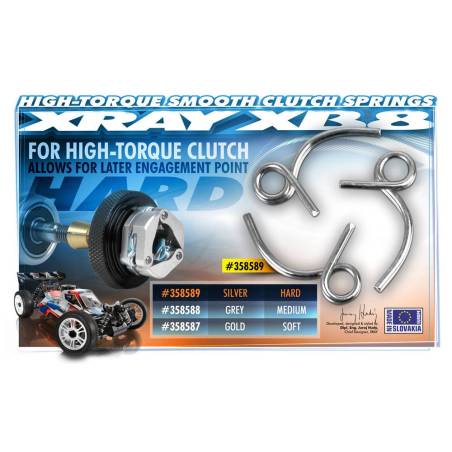 HIGH TORQUE CLUTCH SPRINGS - SILVER - HARD (3) - 358589 - XRAY