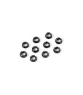 ALU CONICAL SHIM 3x6x2.0MM - BLACK (10) - 362280-K - XRAY