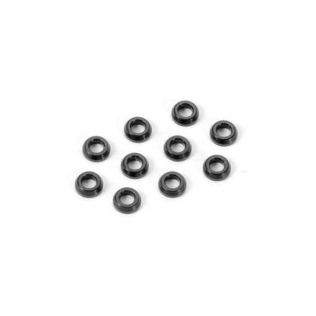 ALU CONICAL SHIM 3x6x2.0MM - BLACK (10) - XRAY