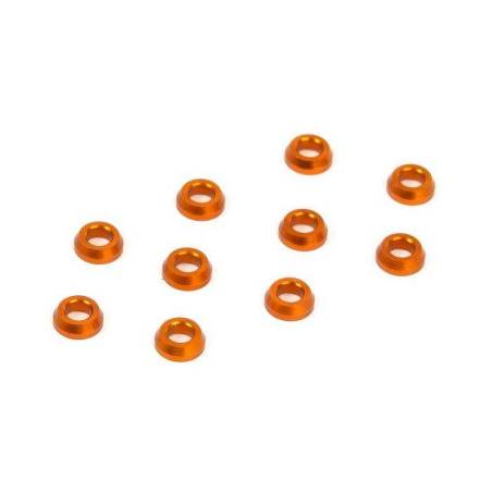 ALU CONICAL SHIM 3x6x2.0MM - ORANGE (10) - XRAY
