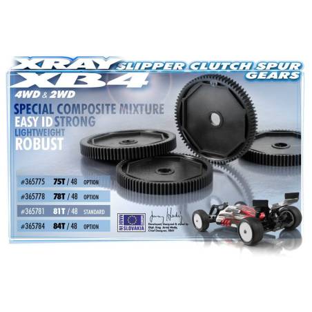 COMPOSITE SLIPPER CLUTCH SPUR GEAR 75T / 48 - 365775 - XRAY