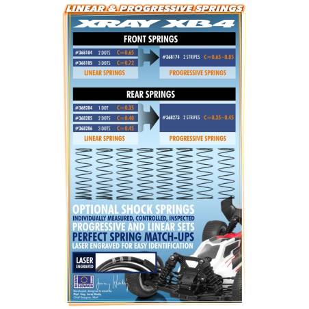 REAR SPRING-SET - 3 DOTS (2) - XRAY
