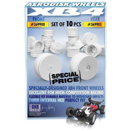 4WD REAR WHEEL AERODISK WITH 14MM HEX - WHITE (10) - XRAY