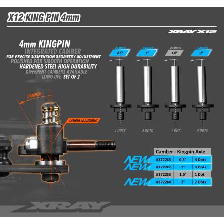 X12 KING PIN 4MM - 1° (2) - XRAY