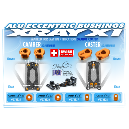 X1 ALU 1 DOT BUSHING - CASTER 6-9 (3) - XRAY