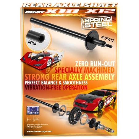STEEL REAR AXLE SHAFT - HUDY SPRING STEEL™ - 375012 - XRAY
