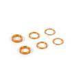 SET OF ALU SHIMS 6.37x8.4MM (0.5MM, 1.0MM, 2.0MM) - ORANGE - 375090-O