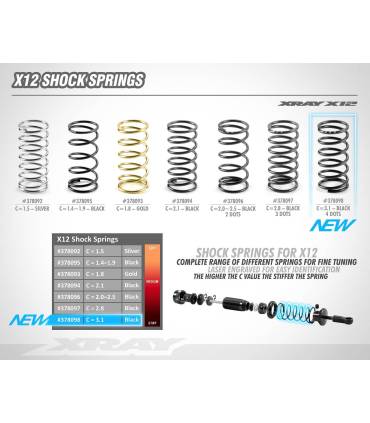 SHOCK SPRING C 3.1 - BLACK - 4 DOTS - XRAY - 378098