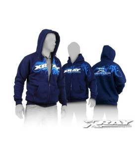 XRAY SWEATER HOODED WITH ZIPPER - BLUE (S) - XRAY - 395600S