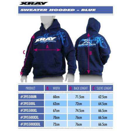 XRAY SWEATER HOODED - BLUE (L) - XRAY - 395500L