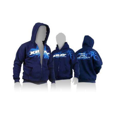 XRAY SWEATER HOODED WITH ZIPPER - BLUE (XS) - XRAY