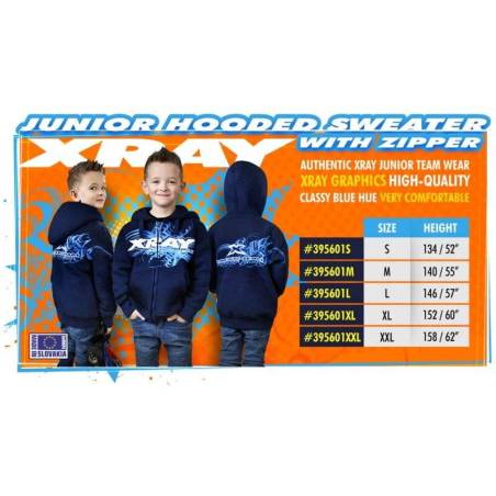 XRAY JUNIOR SWEATER HOODED WITH ZIPPER - BLUE (L) - XRAY - 395601L