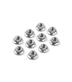 NUT M4 WITH SERRATED FLANGE (10) - 960240 - XRAY