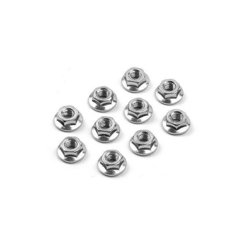 NUT M4 WITH SERRATED FLANGE (10) - XRAY NUT M4 WITH SERRATED FLANGE (10) - XRAY