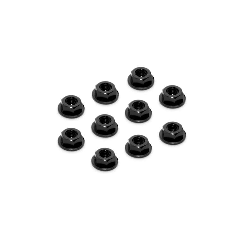 ALU NUT M4 WITH SERRATED FLANGE - BLACK (10) - XRAY - 960241-K ALU NUT M4 WITH SERRATED FLANGE - BLACK (10) - XRAY - 960241-K
