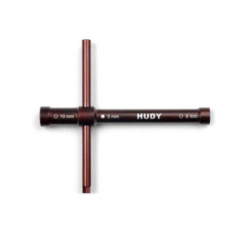CROSS WRENCH GLOWPLUG   8MM / CLUTCHNUT   10MM - LONG - 107581 - HUDY