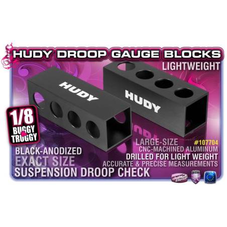 CHASSIS DROOP GAUGE SUPPORT BLOCKS 30MM FOR 1/8 OFF-ROAD - HUDY