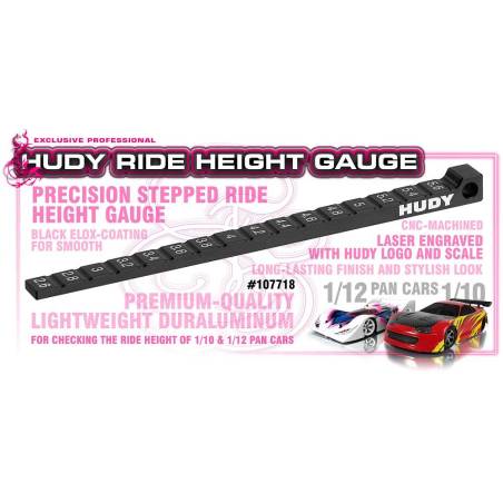 RIDE HEIGHT GAUGE STEPPED 1/10 & 1/12 PAN CARS - HUDY