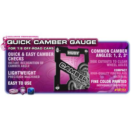 HUDY QUICK CAMBER GAUGE 1/8 OFF-ROAD 1-2-3 deg - HUDY