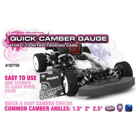 HUDY GRAPHITE QUICK CAMBER GAUGE 1/10 TOURING 1.5-2-2.5 deg - HUDY