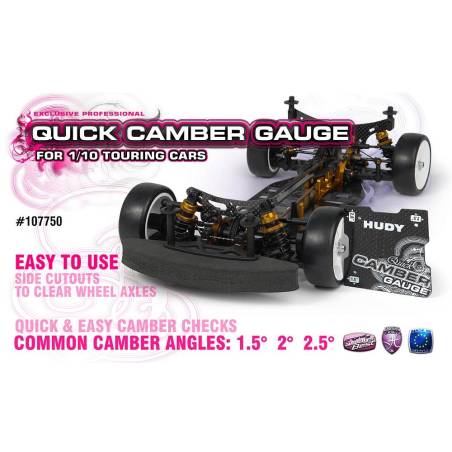 "HUDY GRAPHITE QUICK CAMBER GAUGE 1/10 TOURING 1.5°  2°  2.5° - 10775