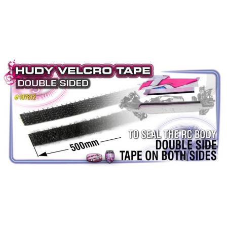 VELCRO TAPE WITH DOUBLE SIDED TAPE 8x500MM - 107872 - HUDY