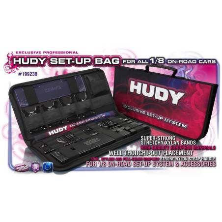 SET OF SET-UP TOOLS + CARRYING BAG - FOR 1/8 ON-ROAD CARS - HUDY